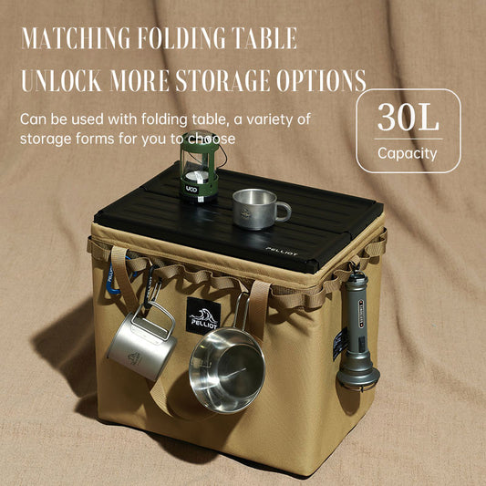 Outdoor-Camping Organizer-Box – tragbar, faltbar – Aufbewahrungstasche für Ausrüstung, Zelt & Camping-Besteck
