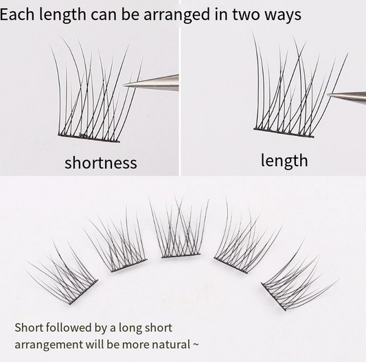 Lazy Fish Tail False Eyelashes – Trilogy Set (Single Cluster) für natürlichen, dichten „Fishtail“-Look