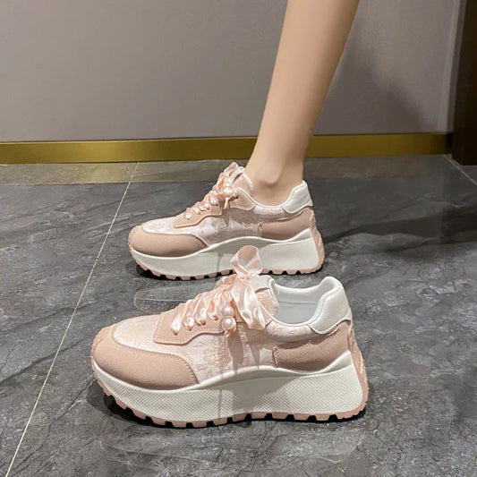 Lace Up Platform Athletic Sneakers