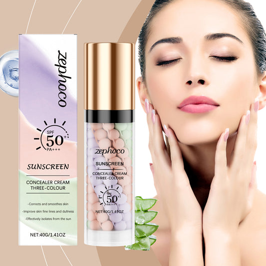 zephoco 3-Farbiger Rainbow Protective Primer – Ausgleichender Primer & Concealer mit Glow-Effekt