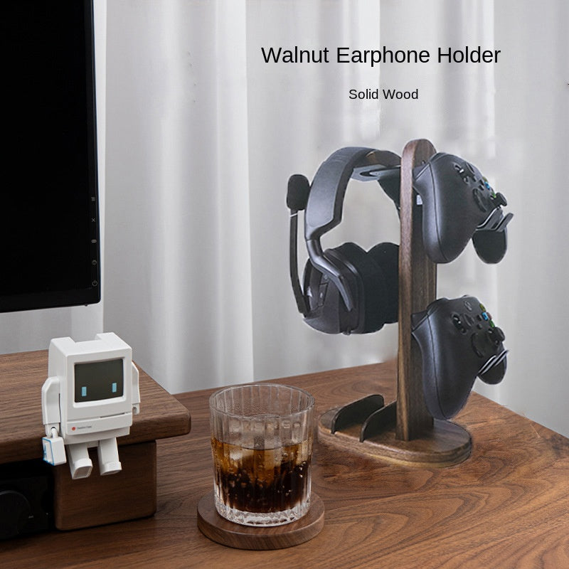 okcsc Kopfhörerständer aus Holz – Schwarze Walnuss (Massivholz)