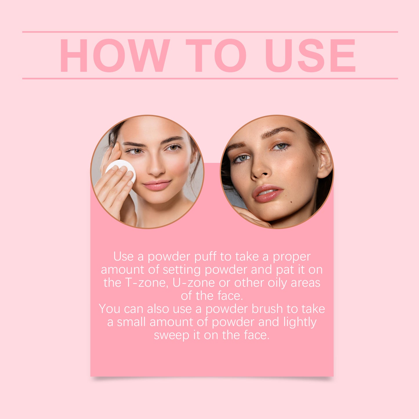 EELHOE Setting Powder mit Pinsel (Beige) – natürliches, leichtes Finish (trocken & nass anwendbar)