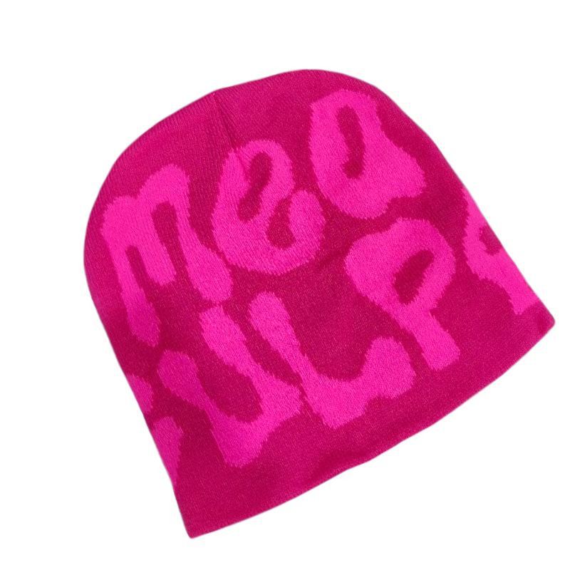 Warme Strickmütze (Beanie) – Jacquard, Alphabet/Letter-Design, Fashion & Alltag, Wintermütze