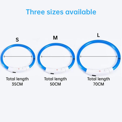 LED-Hundehalsband mit 3 Modi – USB-wiederaufladbar, abnehmbar und leuchtend; Sicherheits-Halsband für Haustiere bei Nacht.