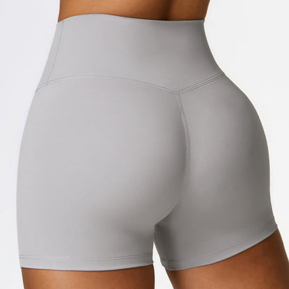 Damen-Yoga-Shorts (enger Sitz) – high waist mit Bauchweg-Effekt, formend & Po-liftend, ideal fürs Fitnessstudio, Laufen und Sport