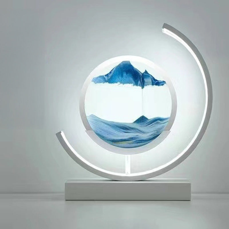 LED-Lampe mit fließendem Sandbild – Nachtlicht für Zuhause (auch als Geschenk geeignet).
