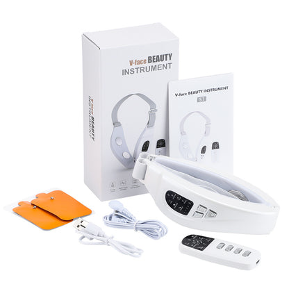EMS-Farblicht-Gesichtsstraffungsgerät – Mikrostrom-Gesichtsbeautygerät mit Massage und Wärmekompresse; für ein V-Face