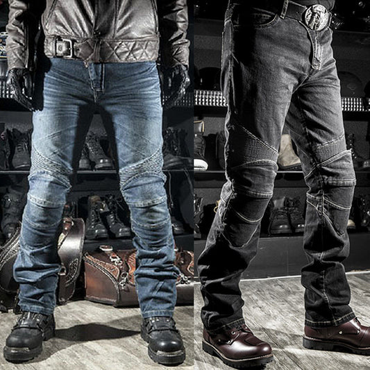 Motorrad-Racing-Jeans in geradem Schnitt – stoßfeste Schutzhose, Offroad-Motorradhose