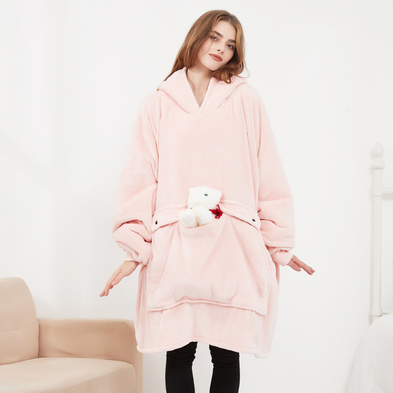 Tragbare USB Heizdecke mit Carbonfaser – Waschbare Heiz-Hoodie Decke für Winter