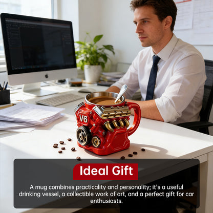 V8-Motor-Becher | Edelstahl-Kaffeebecher für Autoliebhaber