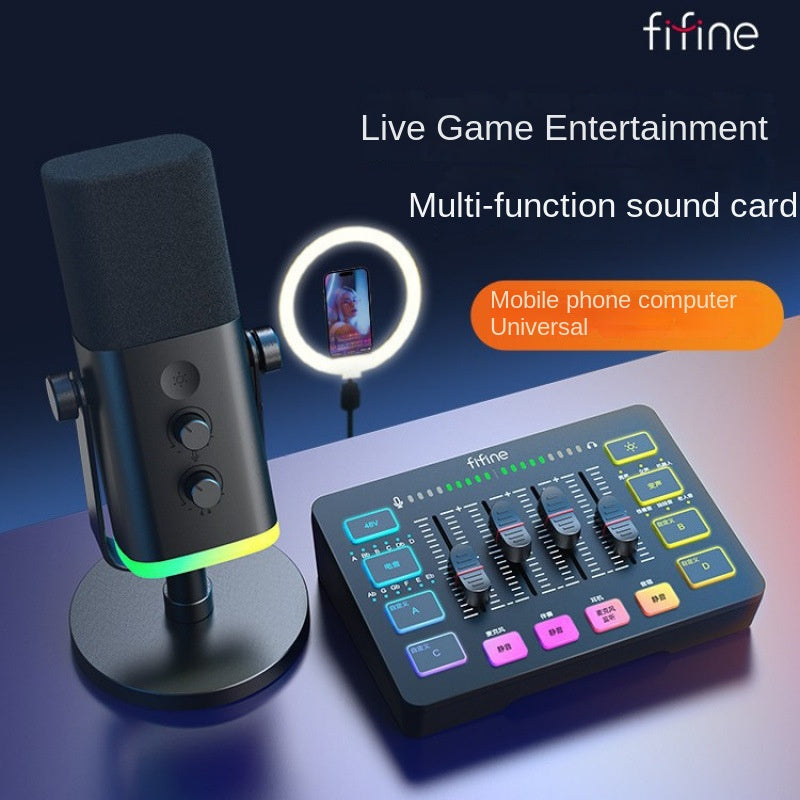 FIFINE SC3 Game & Live-Streaming Set – USB Mikrofon + Externe Soundkarte (Full Set)
