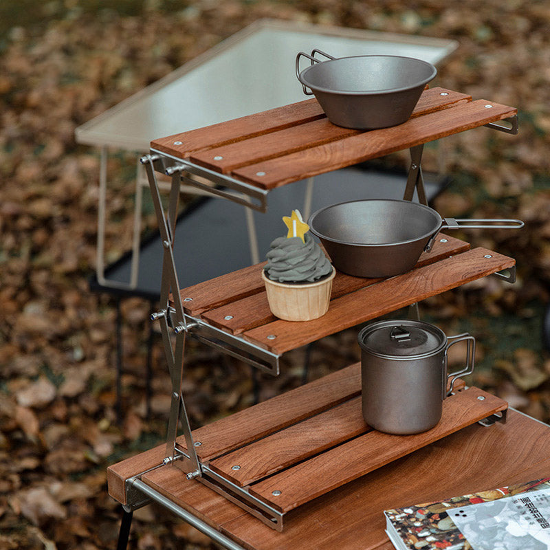 Outdoor-Campingregal – tragbares 3-Etagen-Ablageregal – faltbar, ideal für Picknick & Grillen