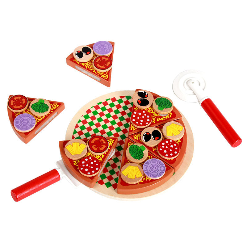 Holz-Kinderküche Spielset – Lernspielzeug mit Puzzle, Pilzen & Pizza, ideales Weihnachtsgeschenk