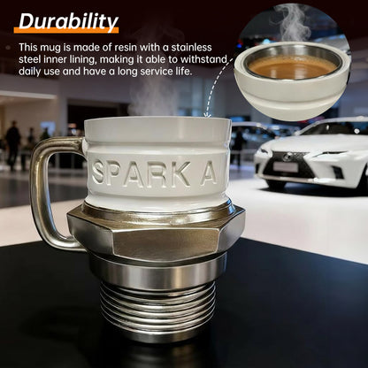 Start Your Engine – Zündkerzen-Becher – das ultimative Geschenk für Auto-Enthusiasten & Mechaniker; einzigartiger Sammler-Kaffeebecher.