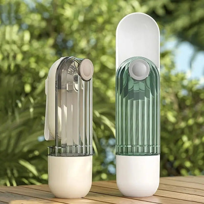 Tragbare Hunde-Wasserflasche mit Spender (2-in-1) – auslaufsicherer Trinkbecher für Hund & Katze; multifunktionaler Trinknapf und Futterspender für unterwegs.