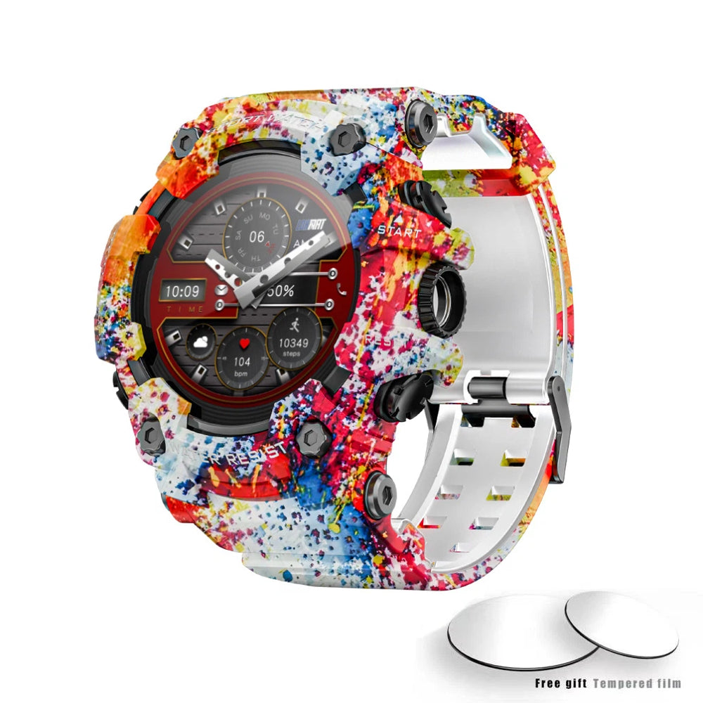 Outdoor-Sport-Smartwatch ATTACK GT – mit Bluetooth-Anruf, Kompass, Taschenlampe und Musikfunktion.