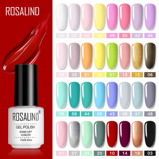 ROSALIND Gel Polish Set – Semi-Permanent UV/LED Gel Nagellack + Top Coat (Soak Off) | Maniküre & Nail Art