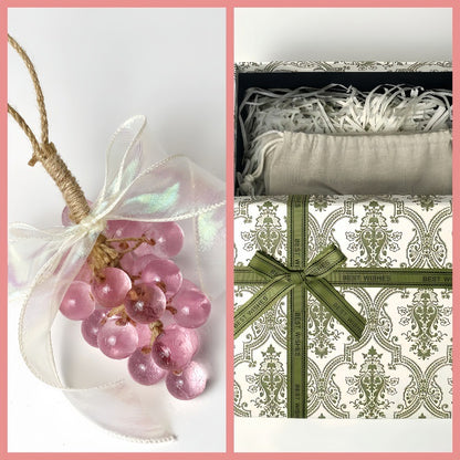 Transparente Kristall-Trauben-Seife Geschenkbox-Set – handgemachte Traubencluster-Duftseife; Aromatherapie-Hängeornament, Handwaschseife