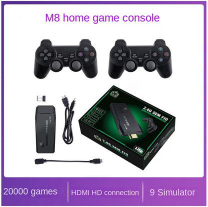 M8 Retro TV Spielekonsole – 4K HD Gaming mit Wireless Controllern (2 Spieler)