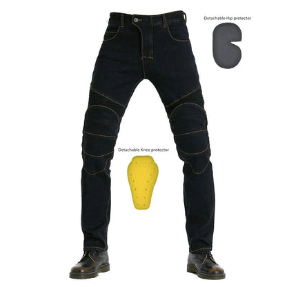 Motorrad-Racing-Jeans in geradem Schnitt – stoßfeste Schutzhose, Offroad-Motorradhose
