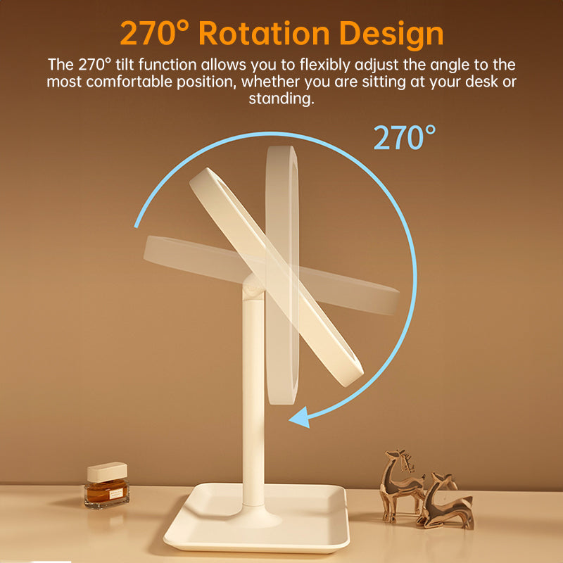 Großer quadratischer LED-Schminkspiegel (drehbar) – dimmbares Licht, 1–2 Stück, für Zuhause & Dorm