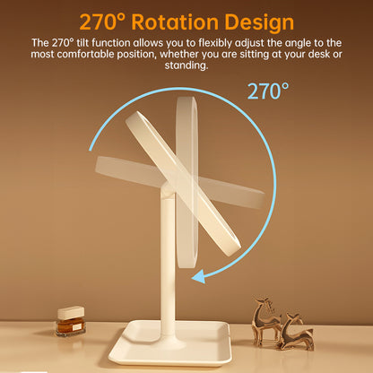 Großer quadratischer LED-Schminkspiegel (drehbar) – dimmbares Licht, 1–2 Stück, für Zuhause & Dorm