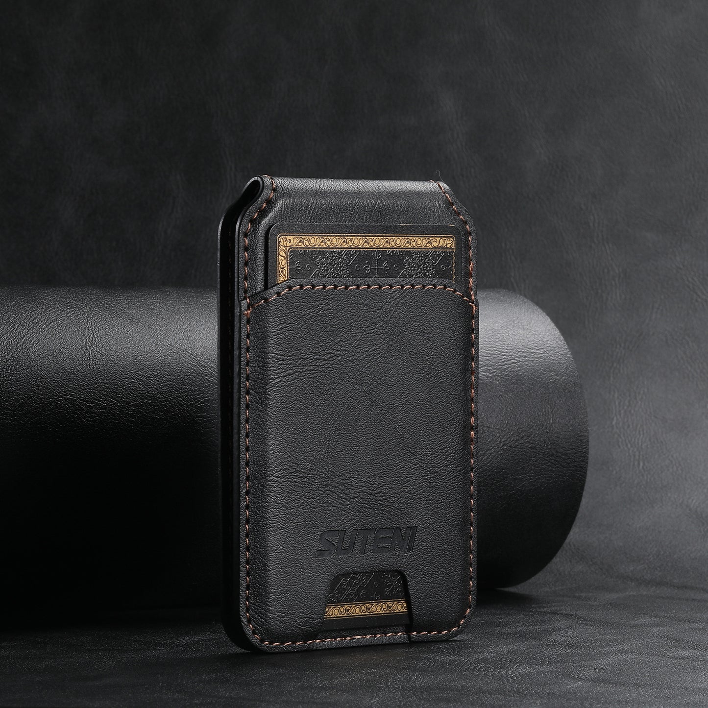 MagSafe-kompatibler Magnet-Kartenhalter – PU-Leder, Magnetring, für iPhone 15 Pro Max & Android