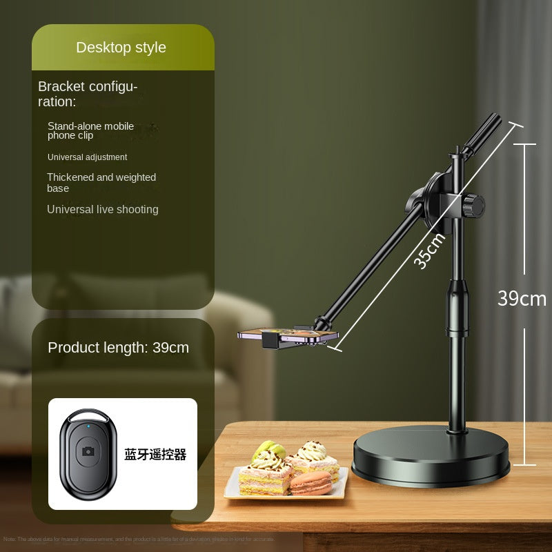 Overhead Smartphone-Stativ für Tischaufnahmen – Dual-Kamera Halterung mit LED-Fülllicht