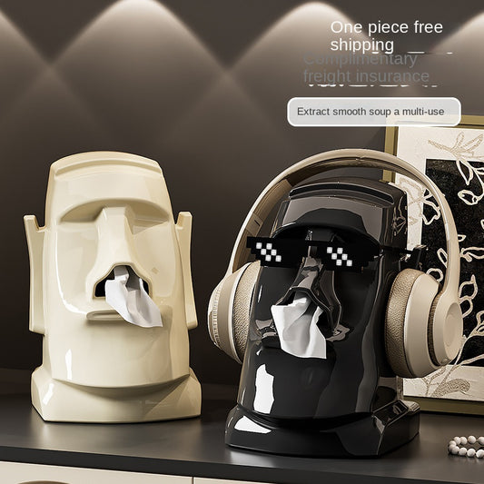 Kreative Gips-Taschentuchbox – Multifunktionale Deko-Statue mit Ablage