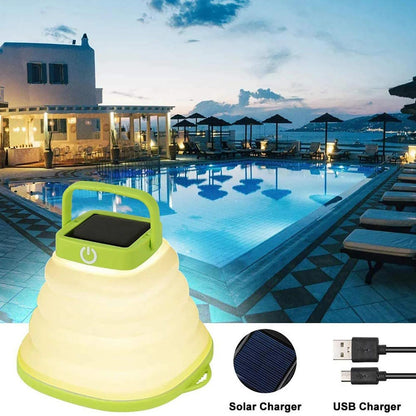 Solar-LED-Campinglampe – tragbar, faltbar, teleskopisch, mit Klebepad