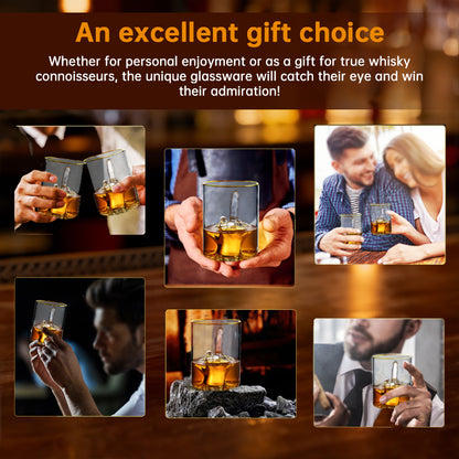 Whiskeyglas mit Mittelfinger (3D-Finger im Inneren) – lustiges Novelty-Glas für Bourbon, Scotch und Cocktails; originelles Geschenk für Männer.