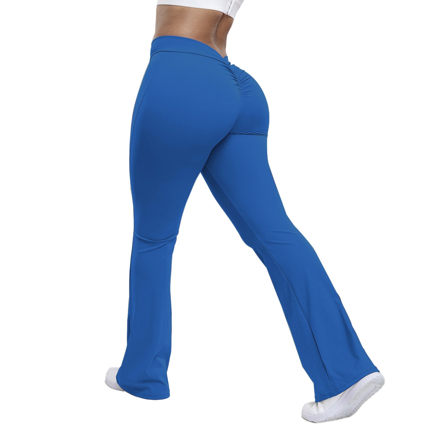Damen Peach-Trumpethose – High-Waist Yoga-Hose mit Po-Lift-Effekt, eng anliegend mit weitem Bein, ideal für Fitness & Training