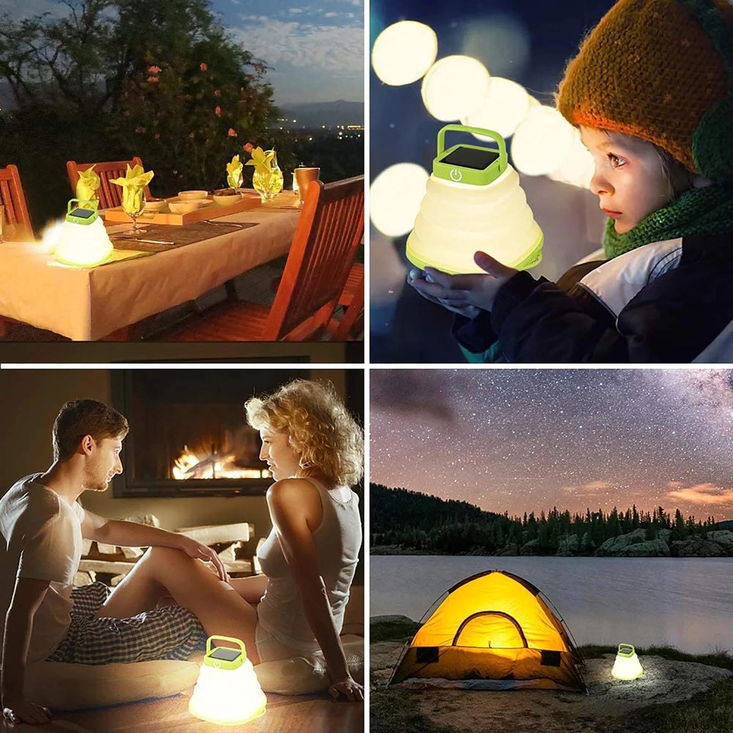Solar-LED-Campinglampe – tragbar, faltbar, teleskopisch, mit Klebepad