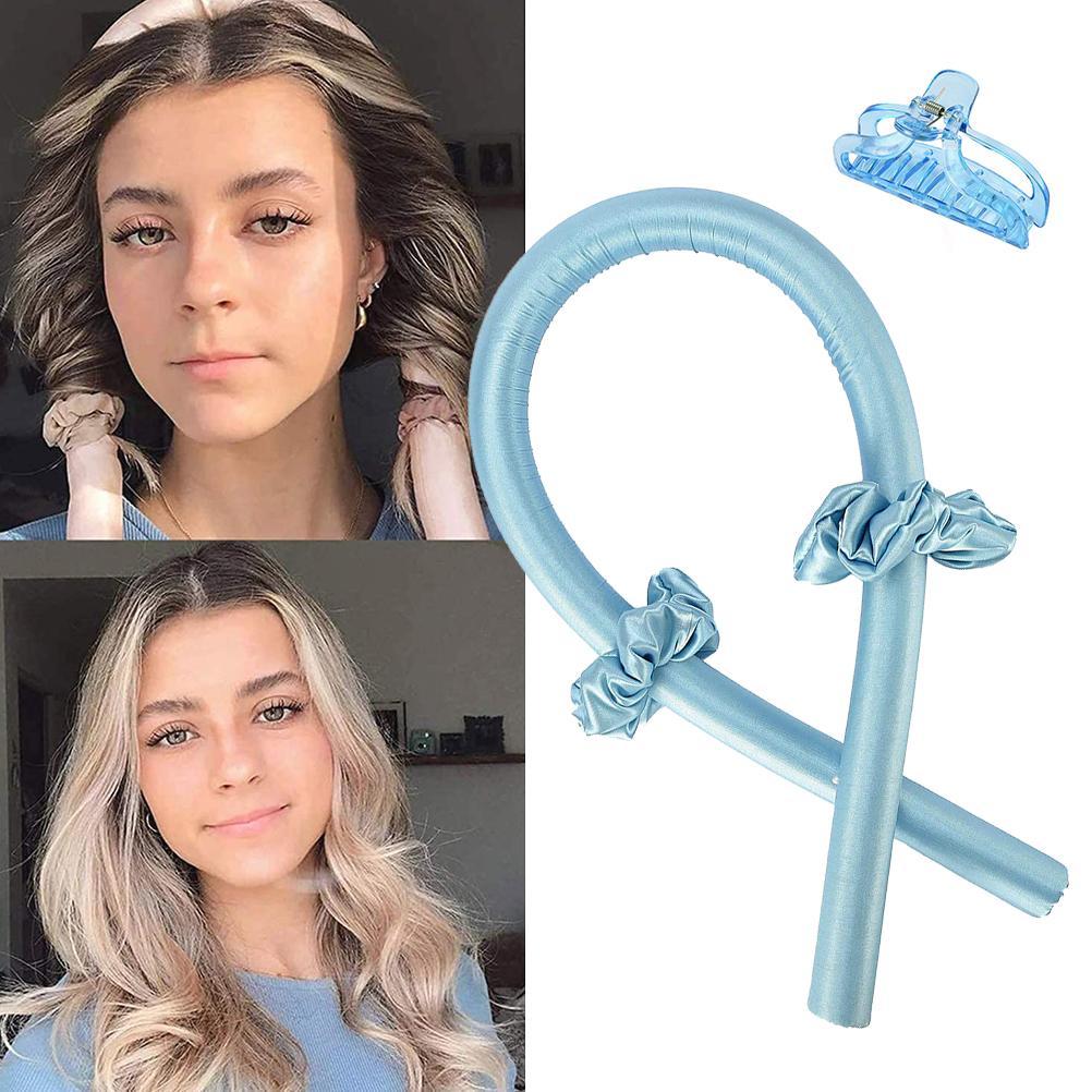 Lockenband ohne Hitze (Heatless Curling Rod Headband) – Haarband/Lockenstab zum Locken ohne Wärme, mit Ribbon-Haarrollern; weiches Schlaf-Haarband