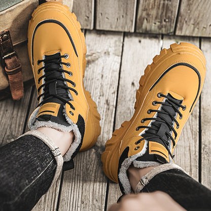 Herren Winter-Martin-Boots aus Wildleder – High-Top Workwear-Schuhe, trendy & vielseitig, mit dicker Sohle