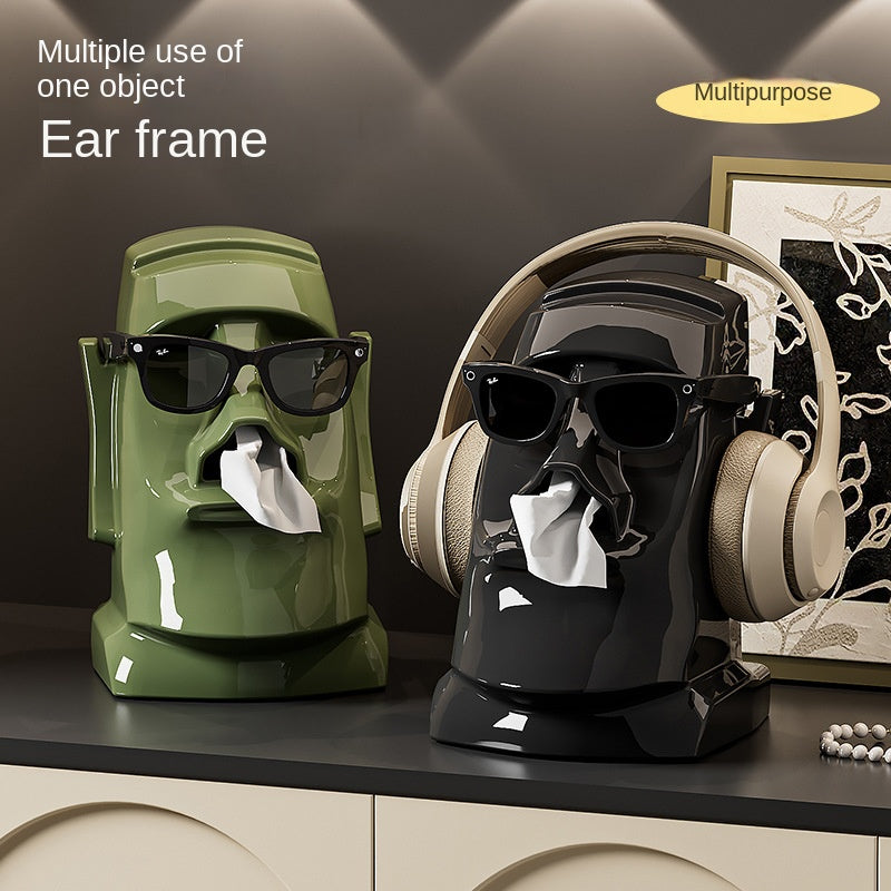 Kreative Gips-Taschentuchbox – Multifunktionale Deko-Statue mit Ablage