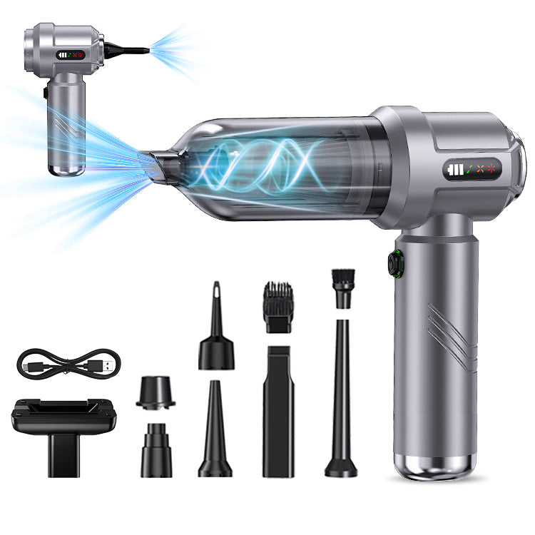 Kleiner Auto-Staubsauger mit hoher Saugkraft – tragbar für Haushalt und Auto; 2-in-1 Handgerät (Staubsauger & Luftgebläse) zum Reinigen und Aufpumpen.