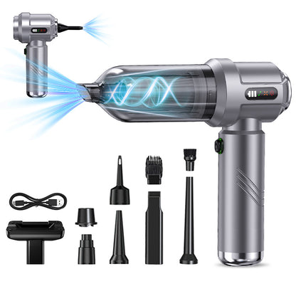 Kleiner Auto-Staubsauger mit hoher Saugkraft – tragbar für Haushalt und Auto; 2-in-1 Handgerät (Staubsauger & Luftgebläse) zum Reinigen und Aufpumpen.