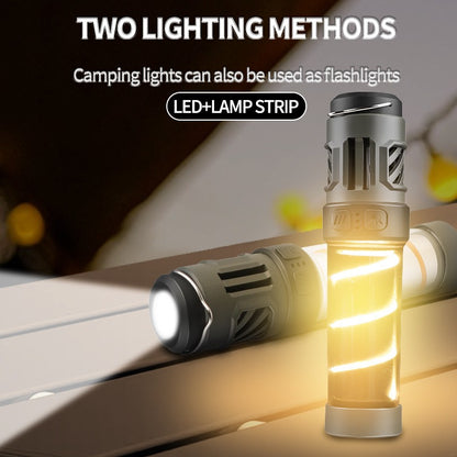 Neue LED-Campinglampe mit Mückenschutz – Outdoor-Licht & Taschenlampe – multifunktional – mit Stativ (Tripod)