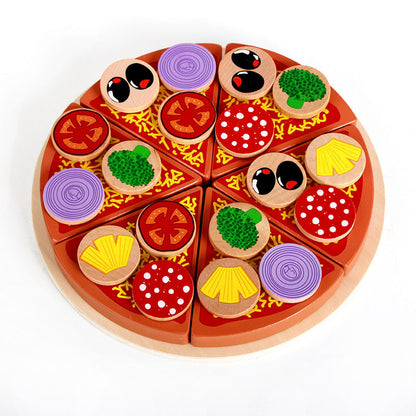 Holz-Kinderküche Spielset – Lernspielzeug mit Puzzle, Pilzen & Pizza, ideales Weihnachtsgeschenk