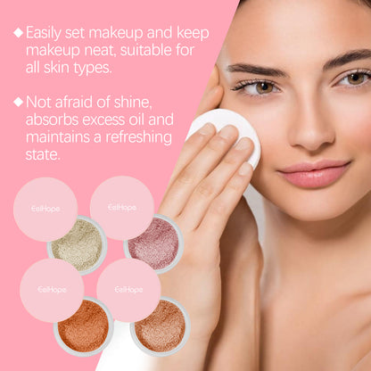 EELHOE Setting Powder mit Pinsel (Beige) – natürliches, leichtes Finish (trocken & nass anwendbar)