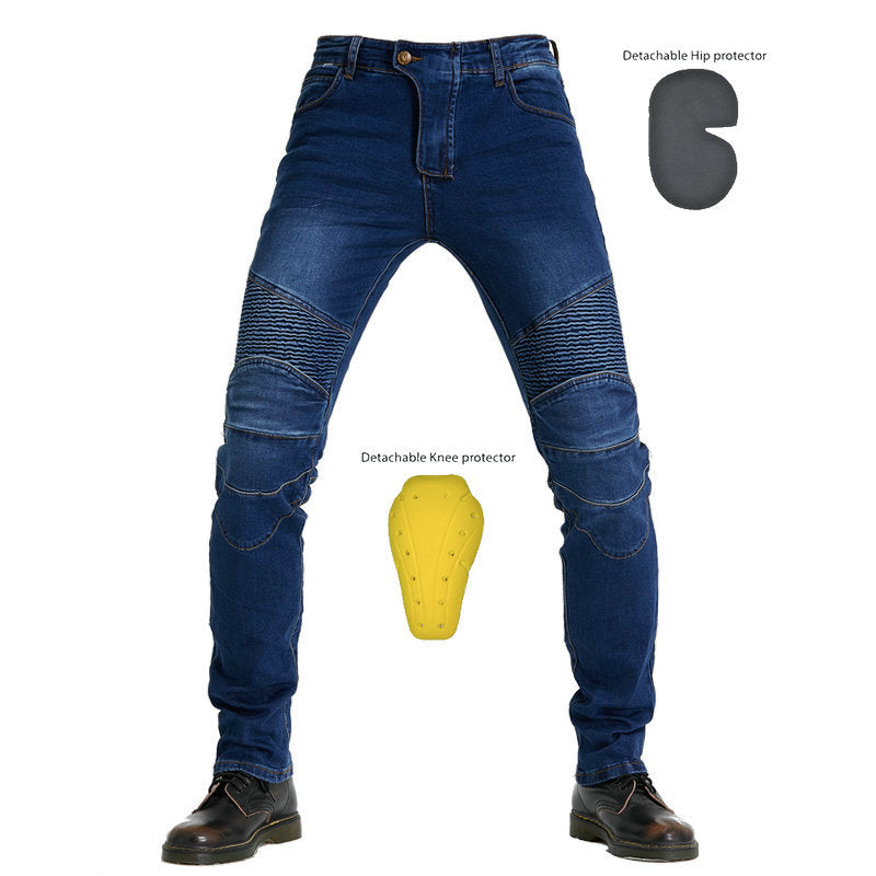 Motorrad-Racing-Jeans in geradem Schnitt – stoßfeste Schutzhose, Offroad-Motorradhose