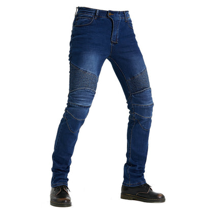Motorrad-Racing-Jeans in geradem Schnitt – stoßfeste Schutzhose, Offroad-Motorradhose