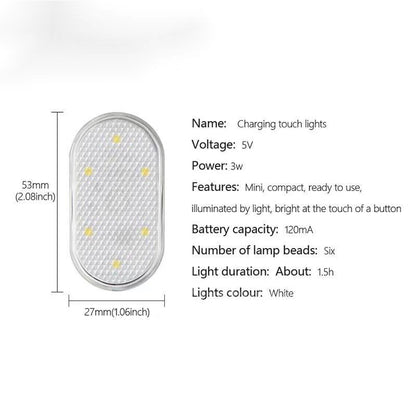 5V LED-Innenraumbeleuchtung fürs Auto – Leselampe mit Finger-Touch-Sensor; magnetische LED-Leuchten mit USB-Ladefunktion, 6 LED-Leuchtmittel, geeignet als Auto-Türlicht.
