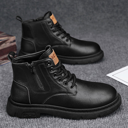 Herren-Stiefeletten im britischen Stil für den Herbst – neue Casual-Retro Martin-Boots mit seitlichem Reißverschluss, vielseitig kombinierbar