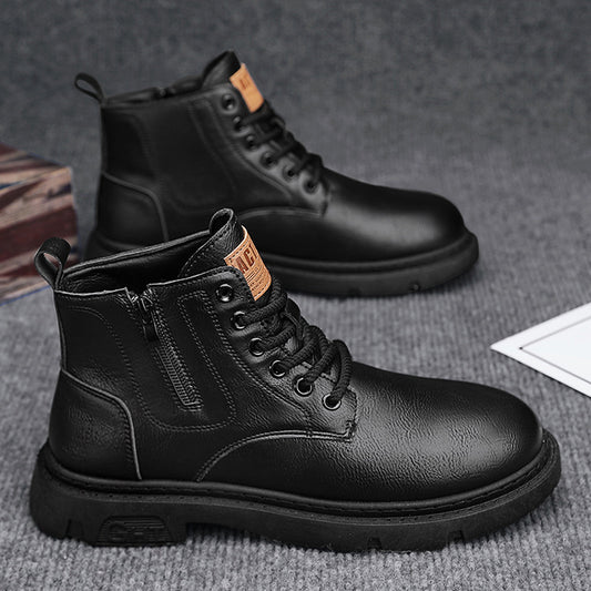 Herren-Stiefeletten im britischen Stil für den Herbst – neue Casual-Retro Martin-Boots mit seitlichem Reißverschluss, vielseitig kombinierbar