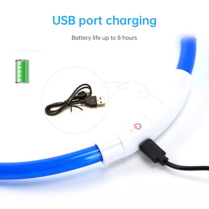 LED-Hundehalsband mit 3 Modi – USB-wiederaufladbar, abnehmbar und leuchtend; Sicherheits-Halsband für Haustiere bei Nacht.