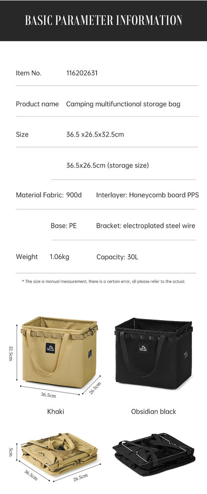 Outdoor-Camping Organizer-Box – tragbar, faltbar – Aufbewahrungstasche für Ausrüstung, Zelt & Camping-Besteck