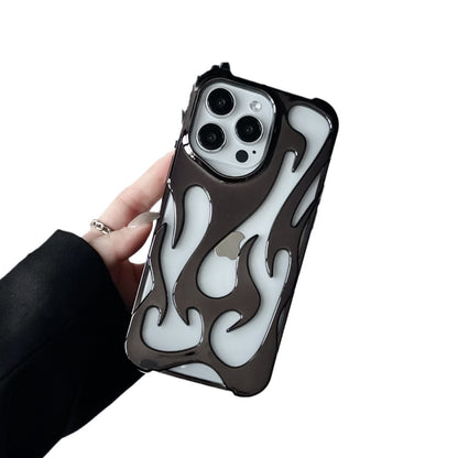 Apple iPhone Case – Flame Pattern Cut-Out, Electroplated Look, Vollschutz, Anti-Drop