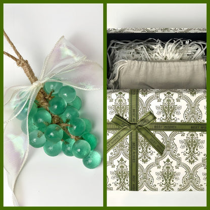 Transparente Kristall-Trauben-Seife Geschenkbox-Set – handgemachte Traubencluster-Duftseife; Aromatherapie-Hängeornament, Handwaschseife